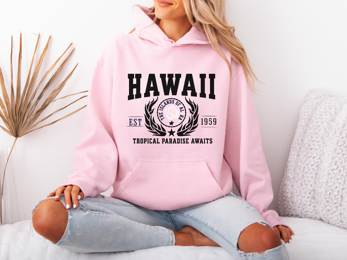 Hawaii State Legacy Hoodie – "Tropical Paradise Awaits" | Unisex Pullover | Island Vibes Sweatshirt