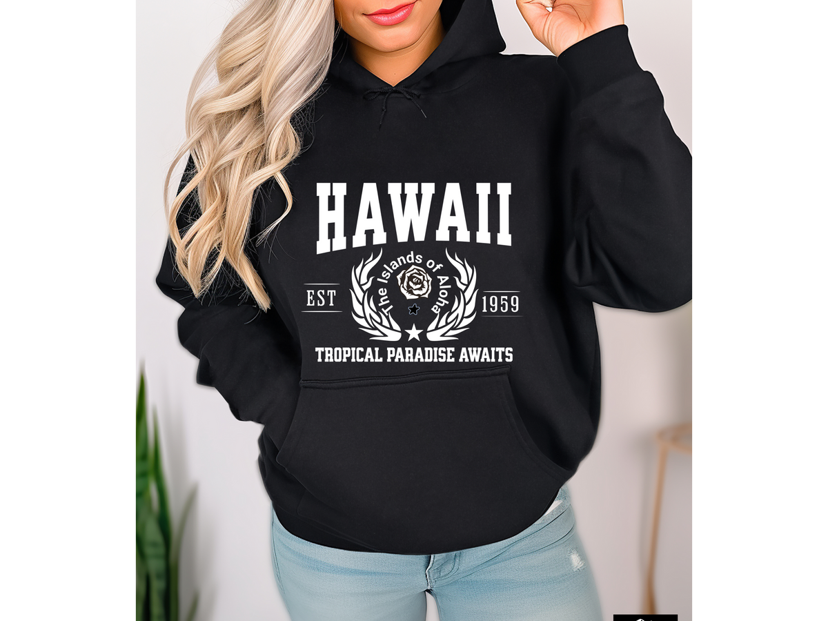 Hawaii State Legacy Hoodie – "Tropical Paradise Awaits" | Unisex Pullover | Island Vibes Sweatshirt