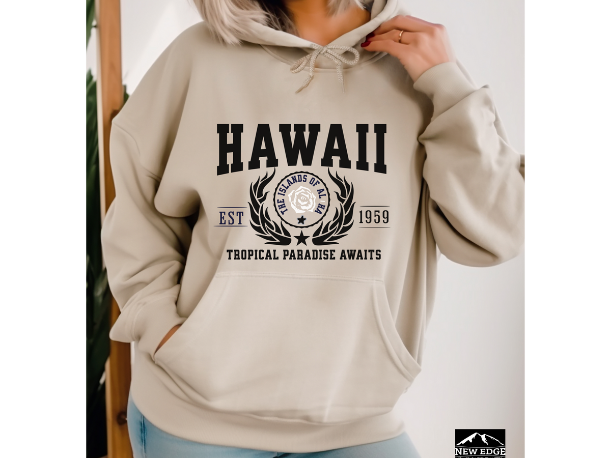 Hawaii State Legacy Hoodie – "Tropical Paradise Awaits" | Unisex Pullover | Island Vibes Sweatshirt