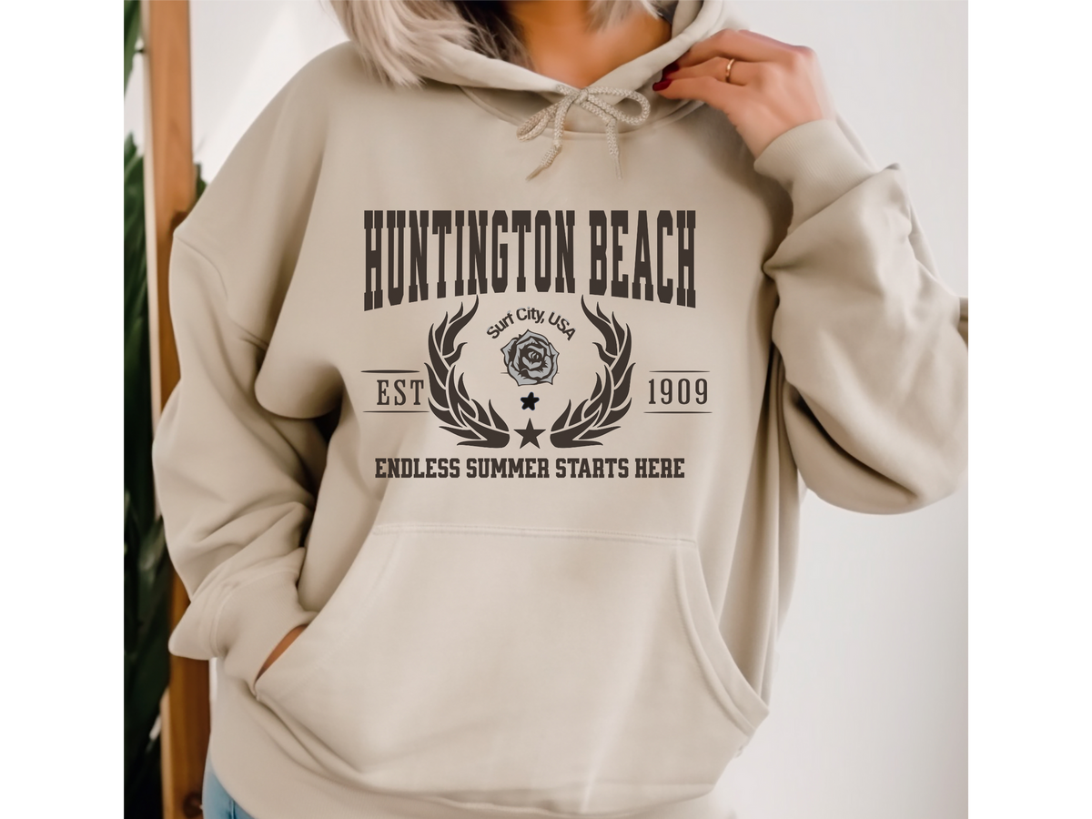 Huntington Beach California Legacy Hoodie – "Endless Summer Starts Here" Unisex Sweatshirt