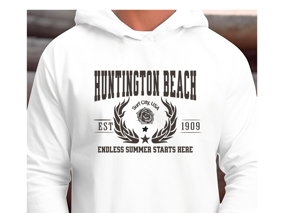 Huntington Beach California Legacy Hoodie – "Endless Summer Starts Here" Unisex Sweatshirt