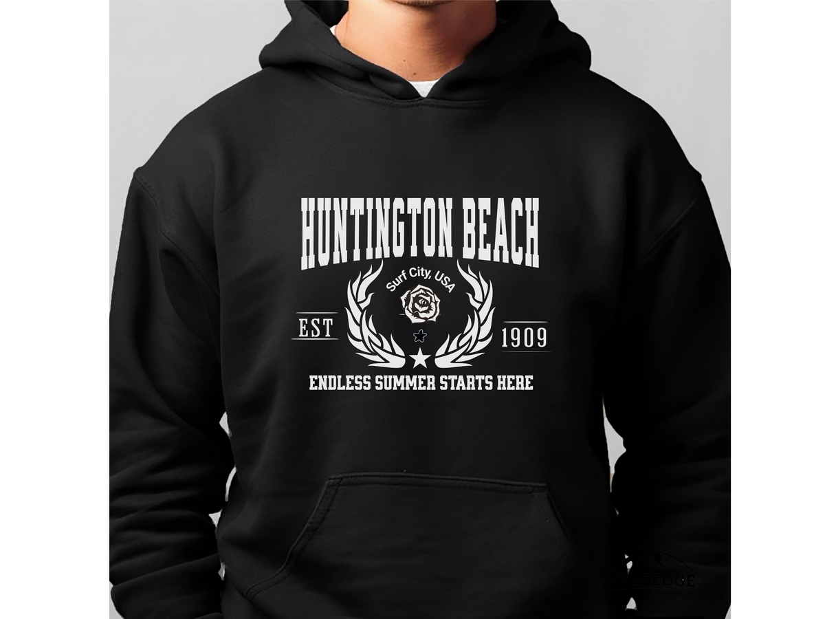 Huntington Beach California Legacy Hoodie – "Endless Summer Starts Here" Unisex Sweatshirt