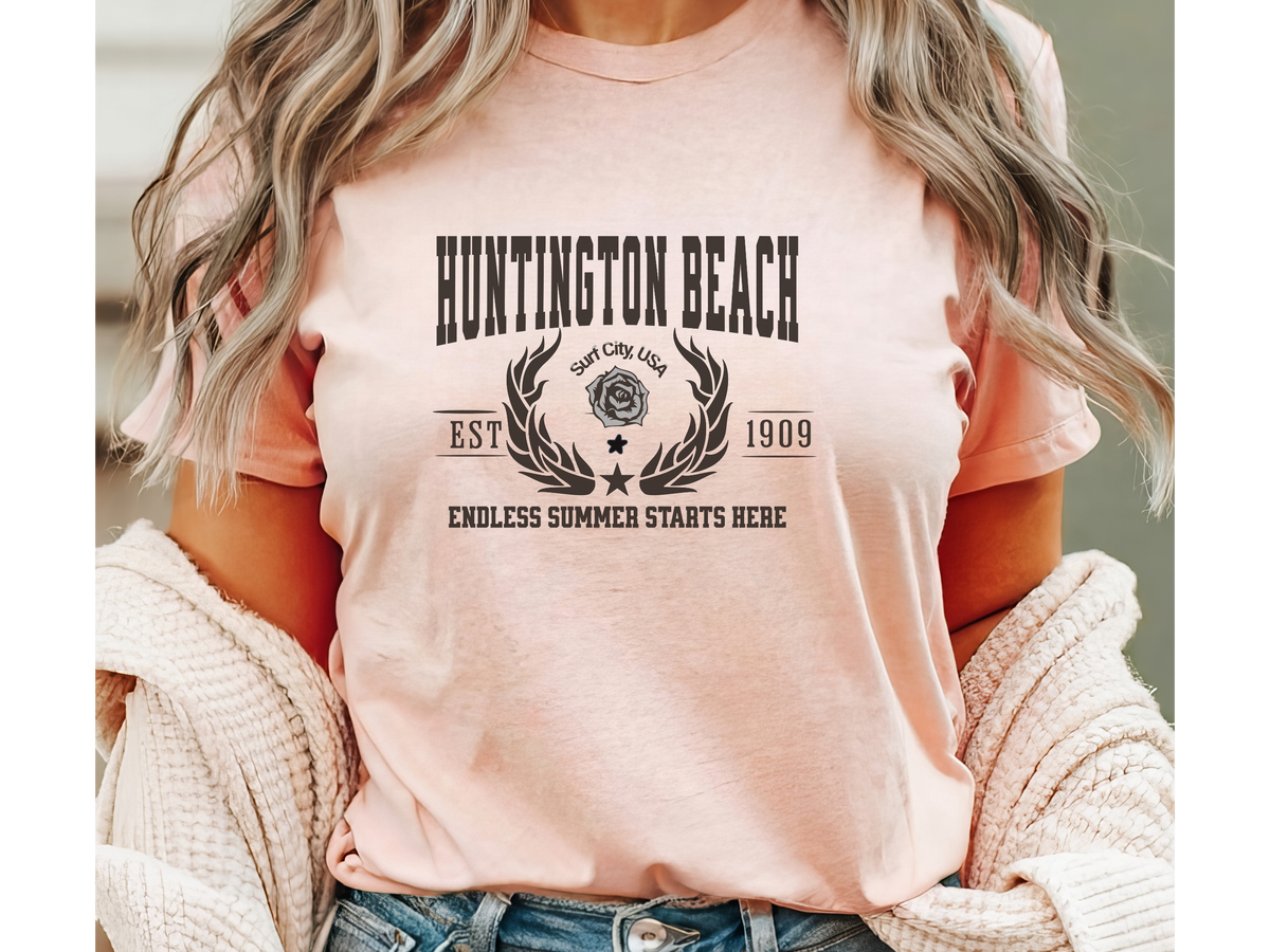 California City Legacy T-Shirt – Huntington Beach Edition | "Endless Summer Starts Here" Unisex Surf City Tee