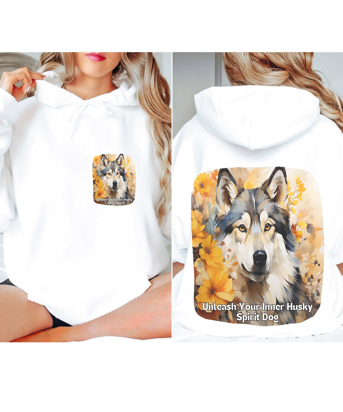 Husky Spirit Sunflower Hoodie – Unleash Your Inner Adventure