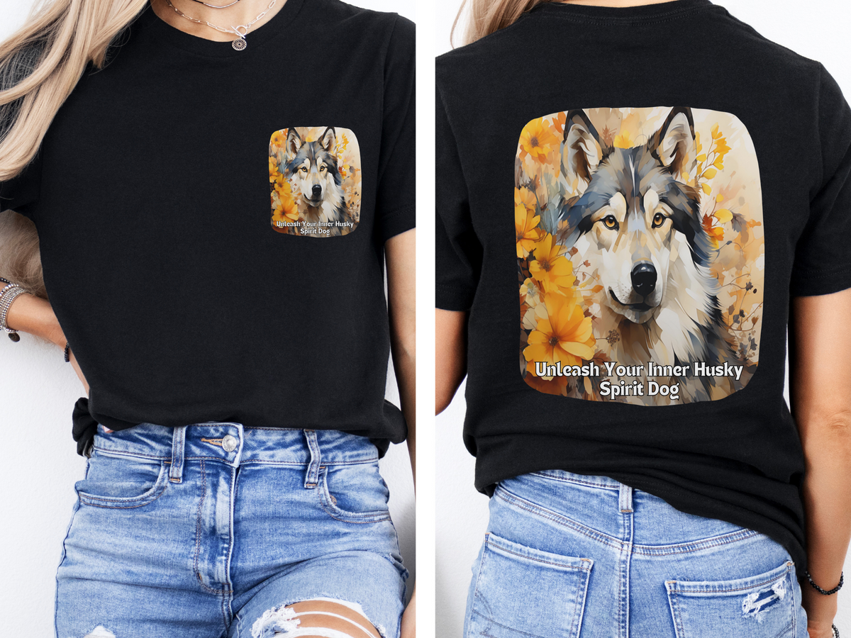Sunflower Husky Dog T-Shirt – Unleash Your Inner Spirit | Unisex Tee