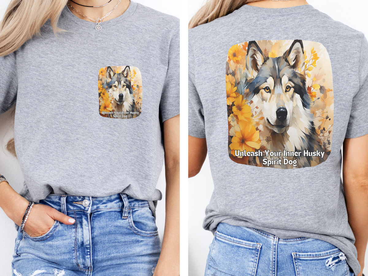 Sunflower Husky Dog T-Shirt – Unleash Your Inner Spirit | Unisex Tee