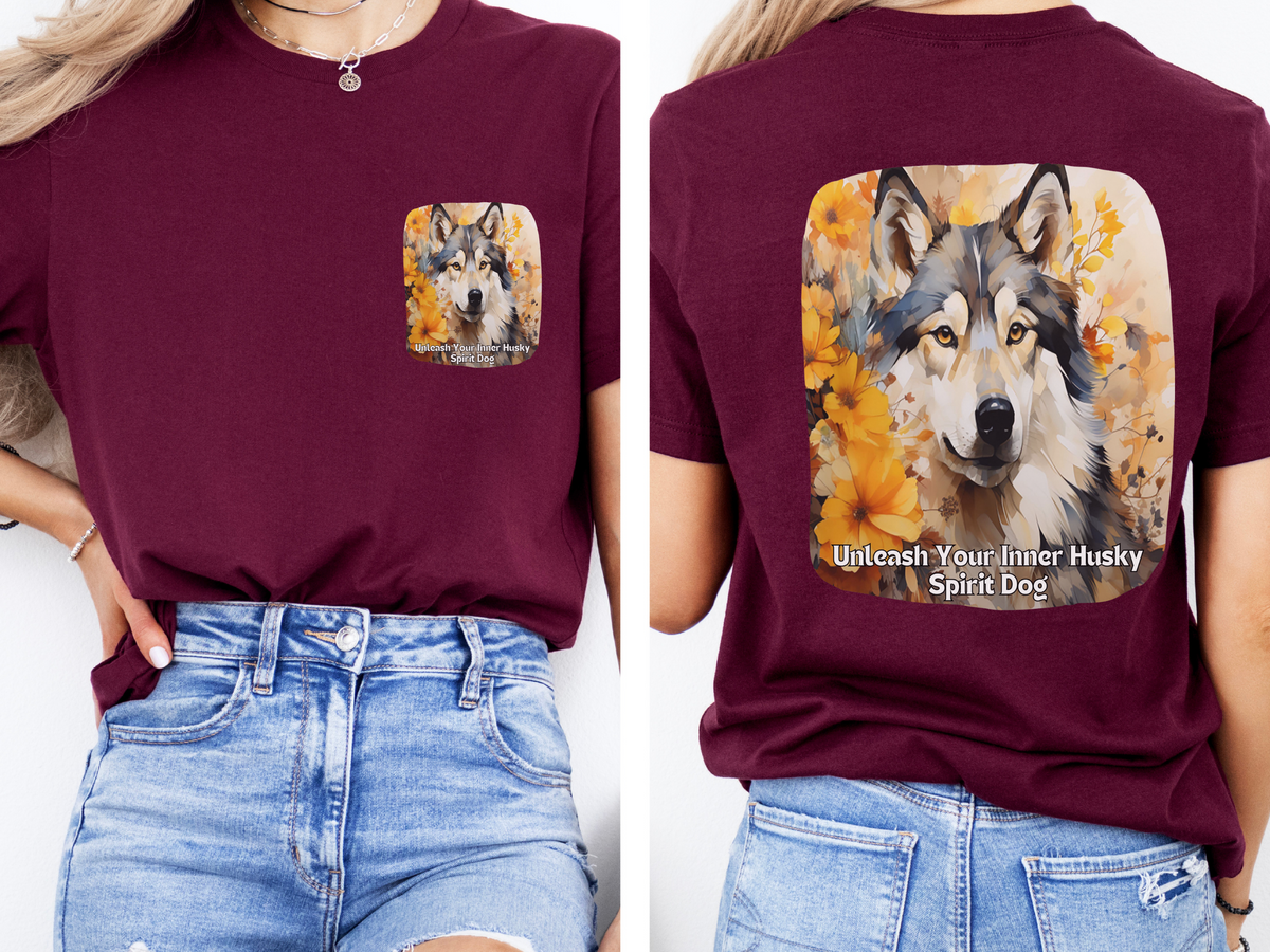 Sunflower Husky Dog T-Shirt – Unleash Your Inner Spirit | Unisex Tee