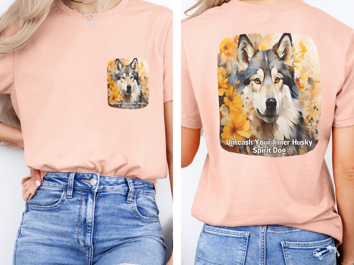 Sunflower Husky Dog T-Shirt – Unleash Your Inner Spirit | Unisex Tee