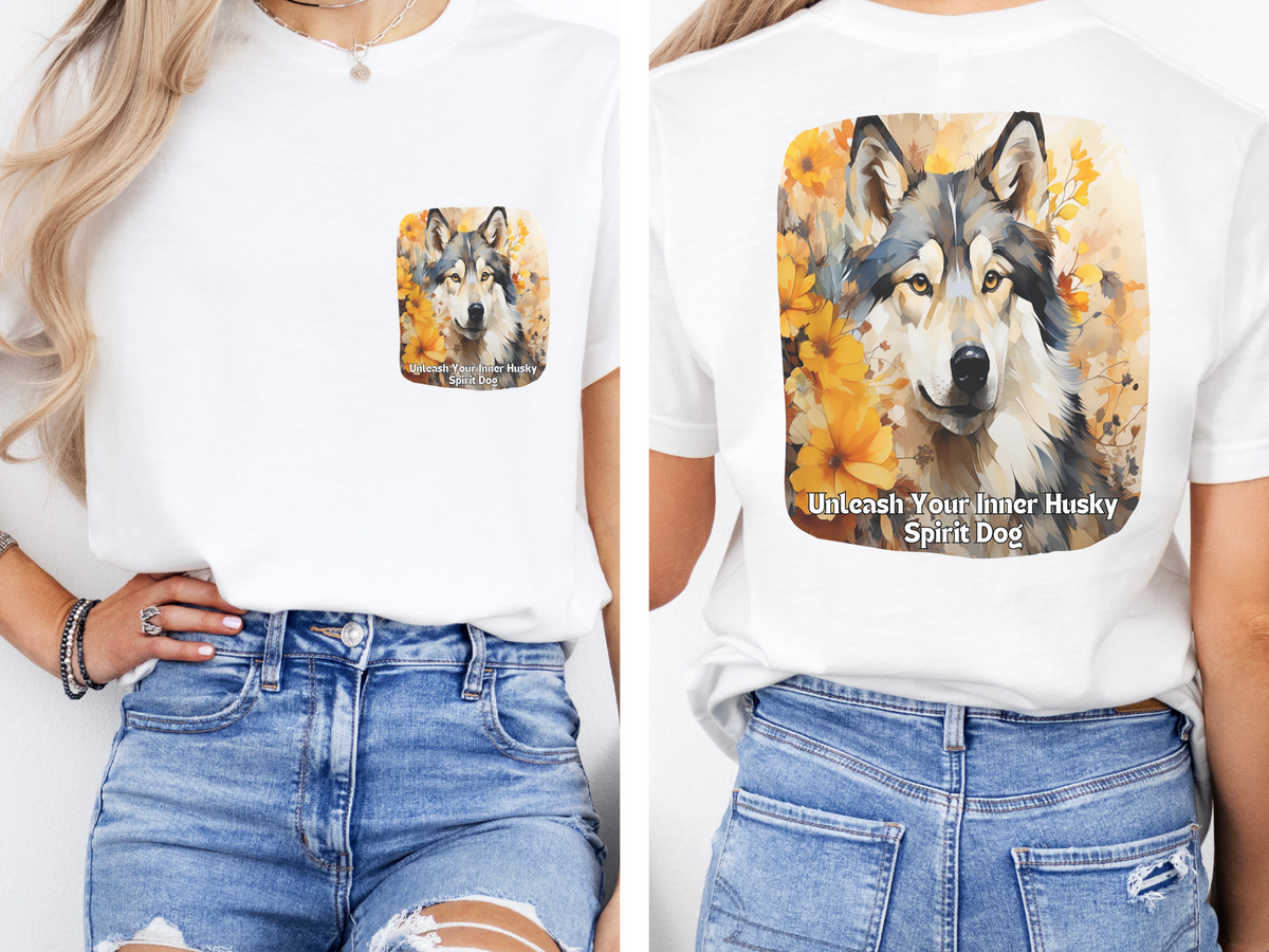 Sunflower Husky Dog T-Shirt – Unleash Your Inner Spirit | Unisex Tee