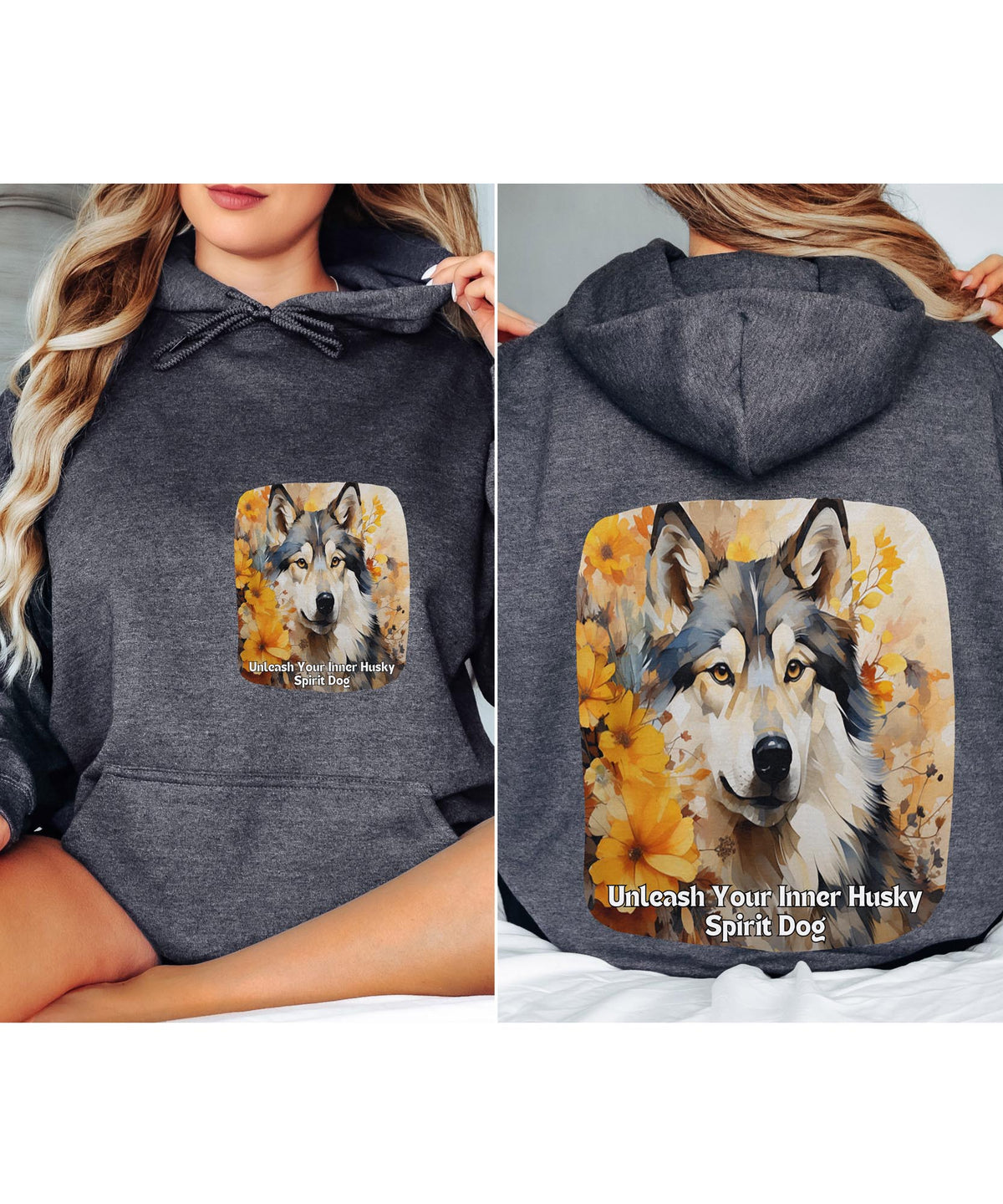 Husky Spirit Sunflower Hoodie – Unleash Your Inner Adventure