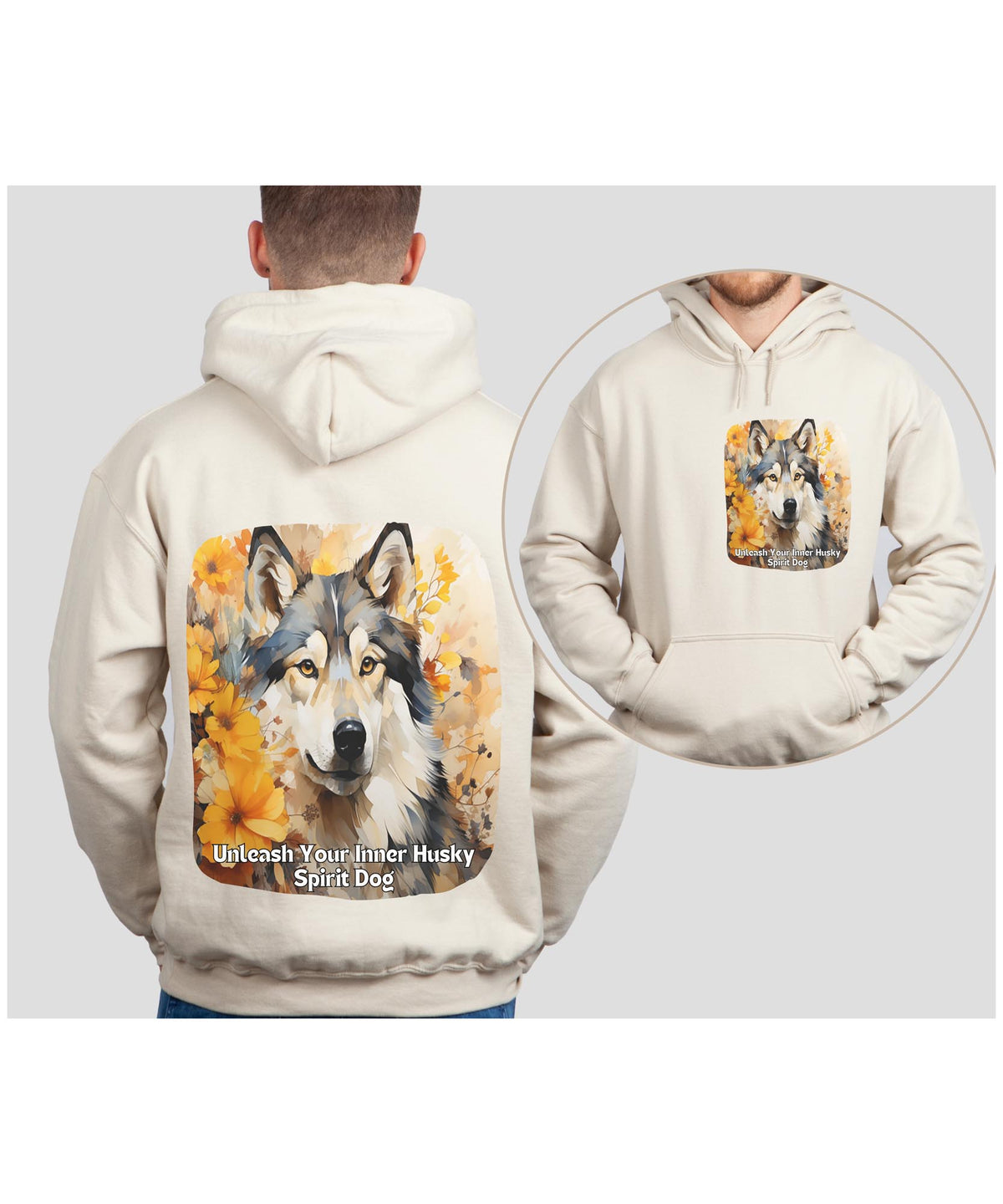 Husky Spirit Sunflower Hoodie – Unleash Your Inner Adventure