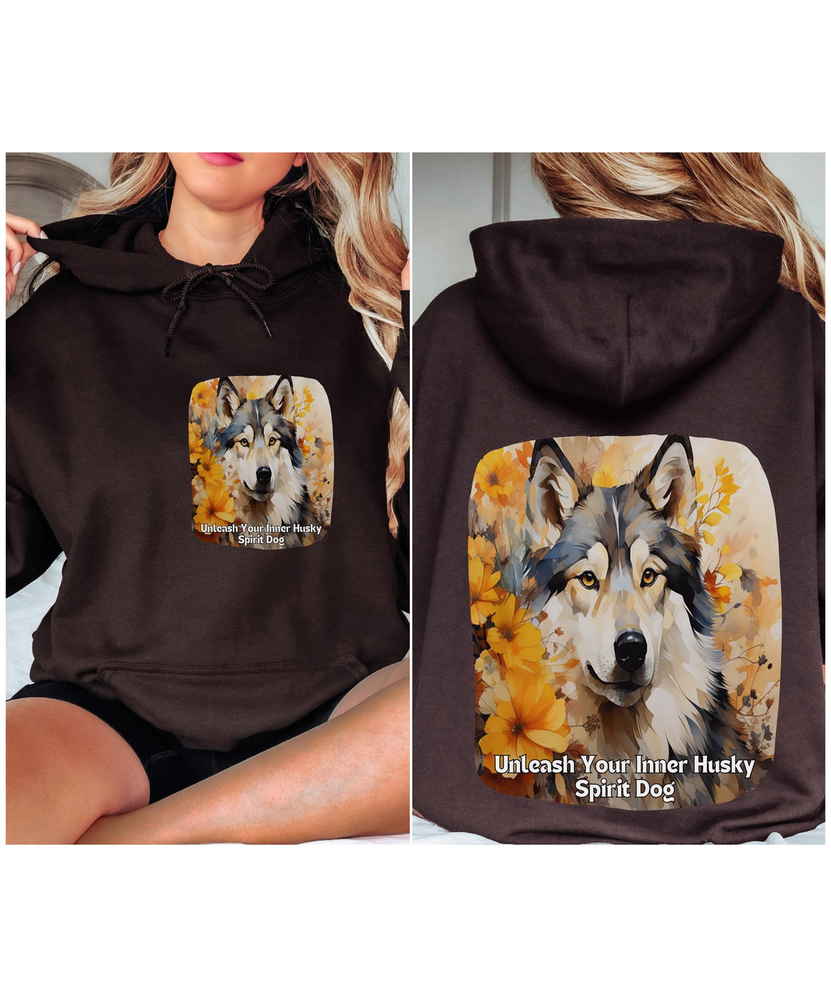 Husky Spirit Sunflower Hoodie – Unleash Your Inner Adventure