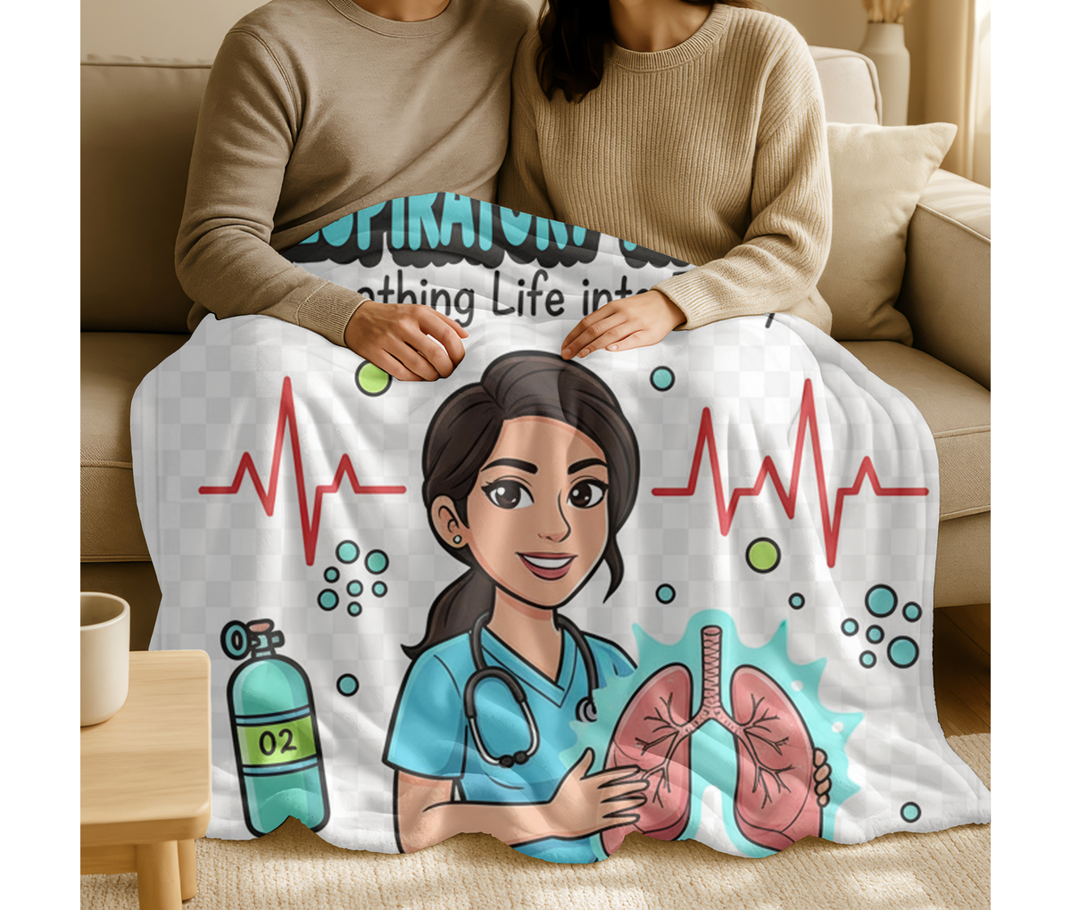 Respiratory Therapist Velveteen Blanket – Funny Breathing Life Gift Throw
