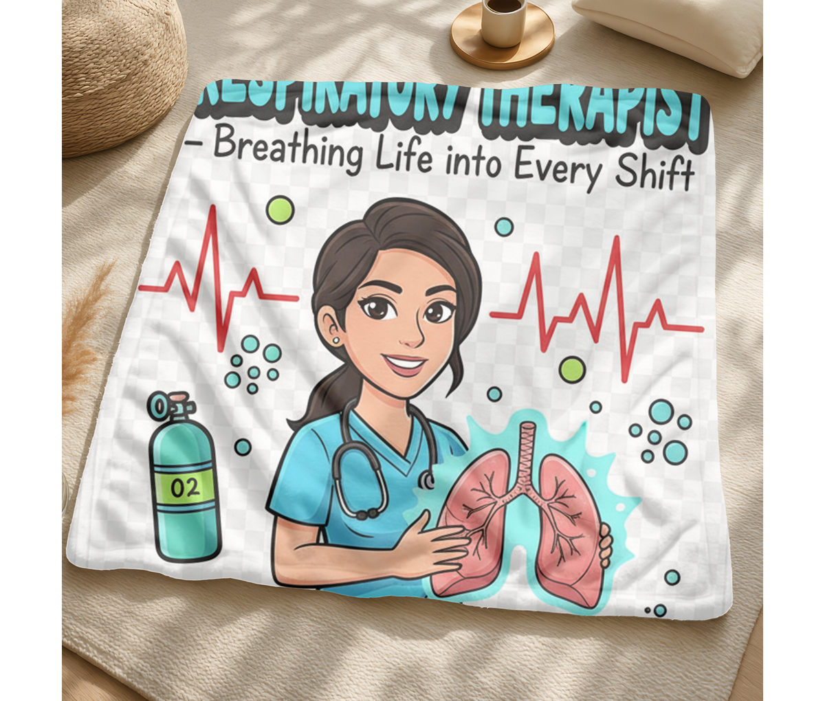 Respiratory Therapist Velveteen Blanket – Funny Breathing Life Gift Throw