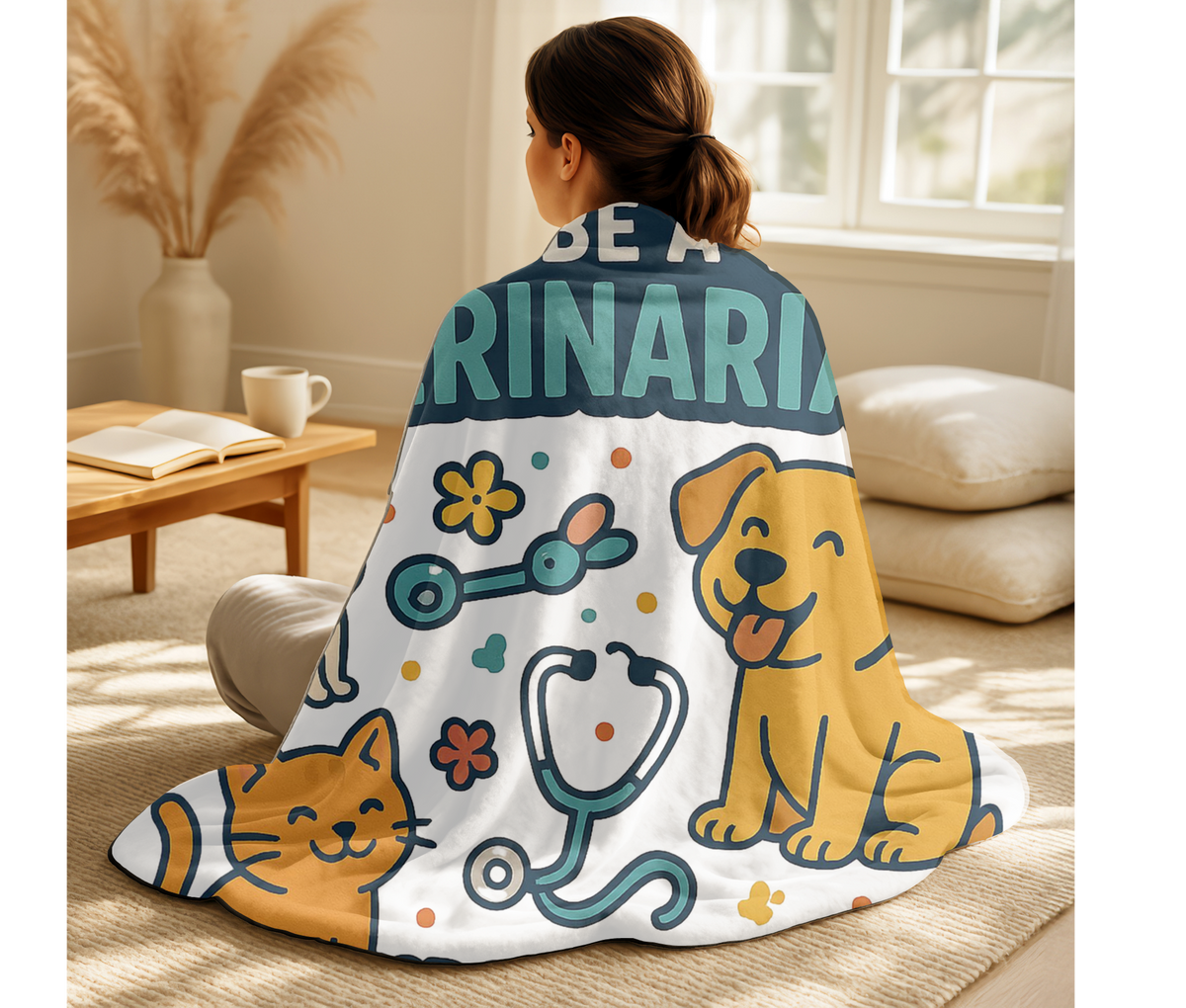 Veterinarian Velveteen Blanket – Funny Doctor for the Furry & Speechless Gift Throw