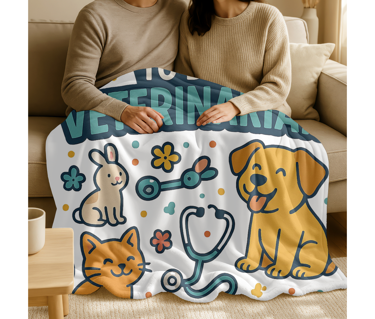 Veterinarian Velveteen Blanket – Funny Doctor for the Furry & Speechless Gift Throw