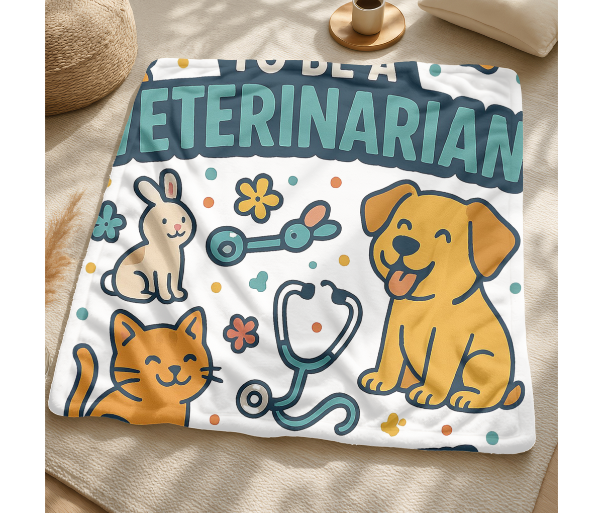 Veterinarian Velveteen Blanket – Funny Doctor for the Furry & Speechless Gift Throw
