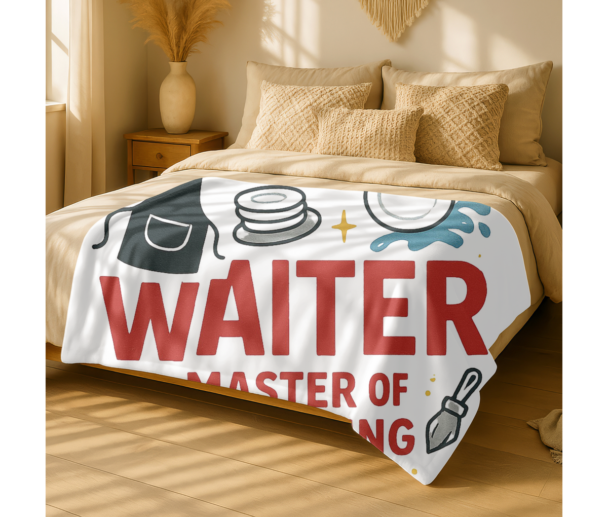 Waiter Velveteen Blanket – I’m Proud to Be a Waiter Funny Plates & Smiles Throw