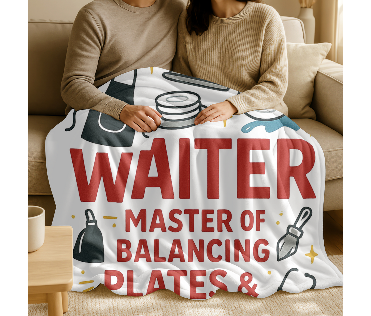 Waiter Velveteen Blanket – I’m Proud to Be a Waiter Funny Plates & Smiles Throw