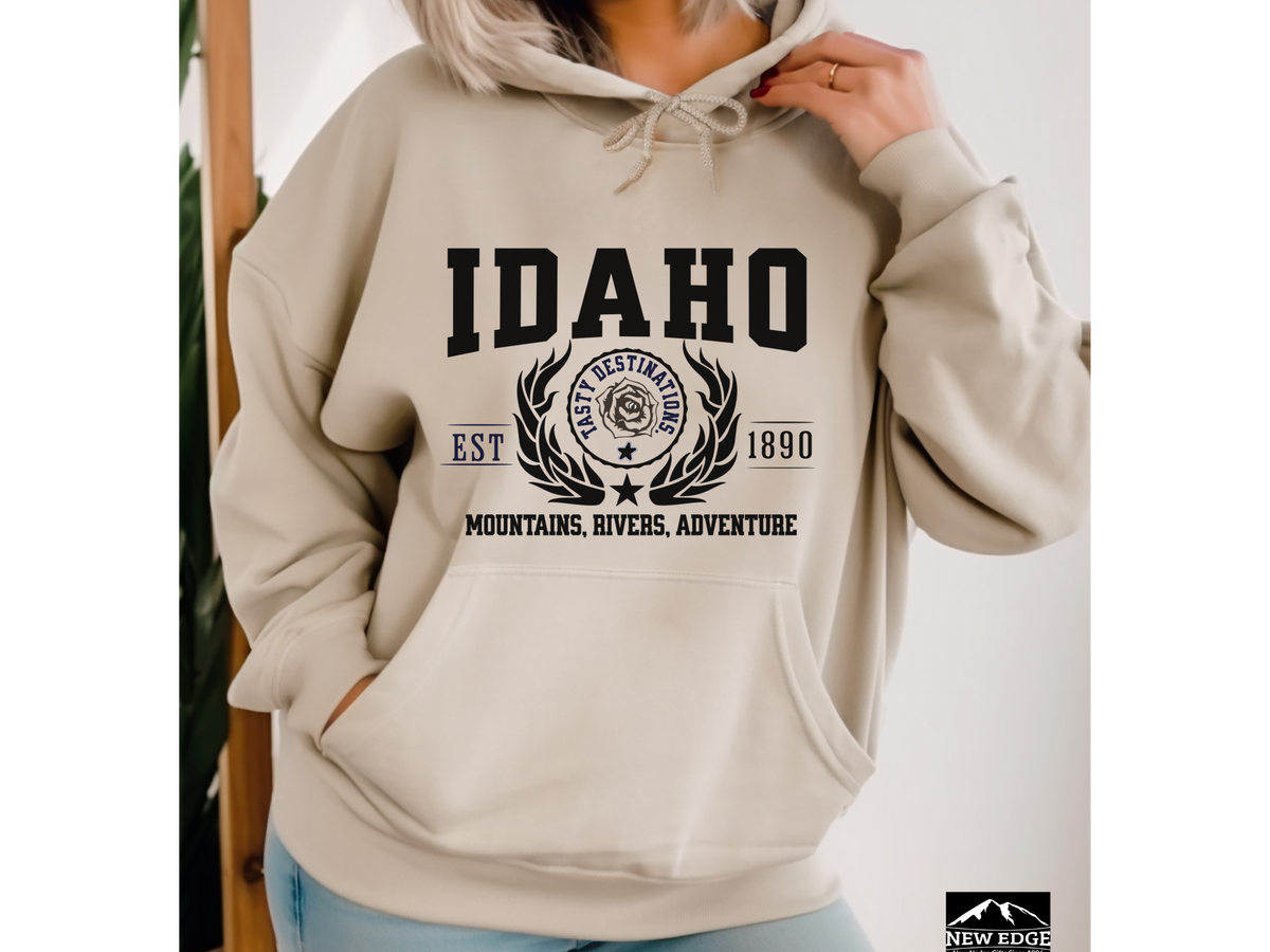 Idaho State Legacy Hoodie – "Mountains, Rivers, Adventure" | Unisex Pullover | Outdoor Explorer Sweatshirt