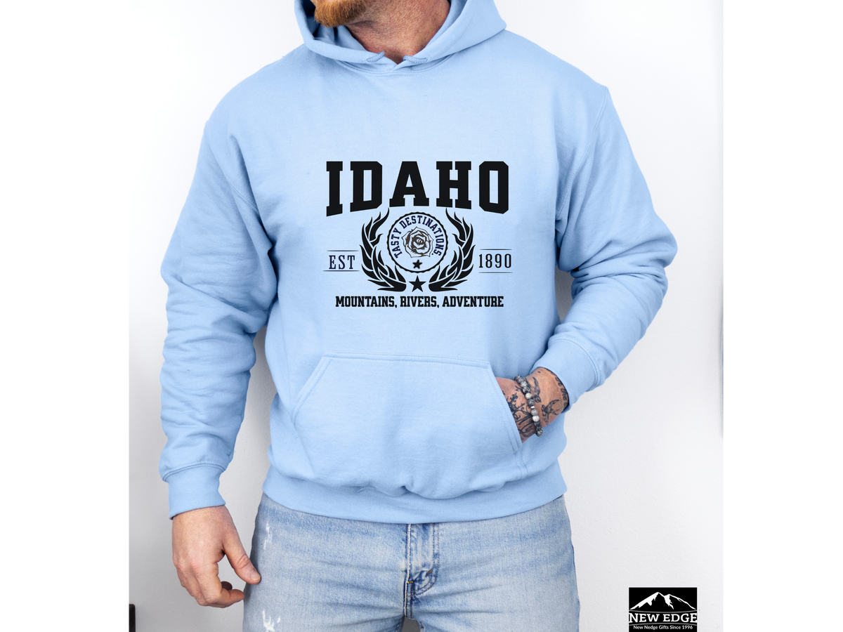 Idaho State Legacy Hoodie – "Mountains, Rivers, Adventure" | Unisex Pullover | Outdoor Explorer Sweatshirt
