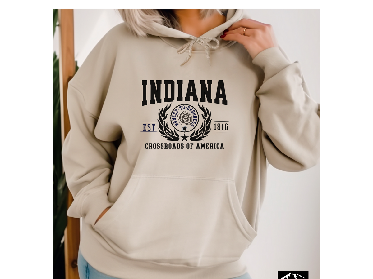 Indiana State Legacy Hoodie – "Crossroads of America" | Unisex Pullover | Midwest Pride Sweatshirt