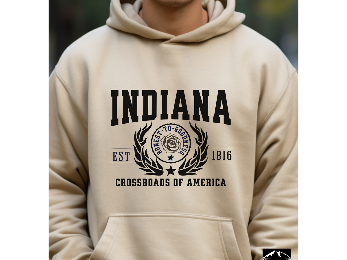Indiana State Legacy Hoodie – "Crossroads of America" | Unisex Pullover | Midwest Pride Sweatshirt