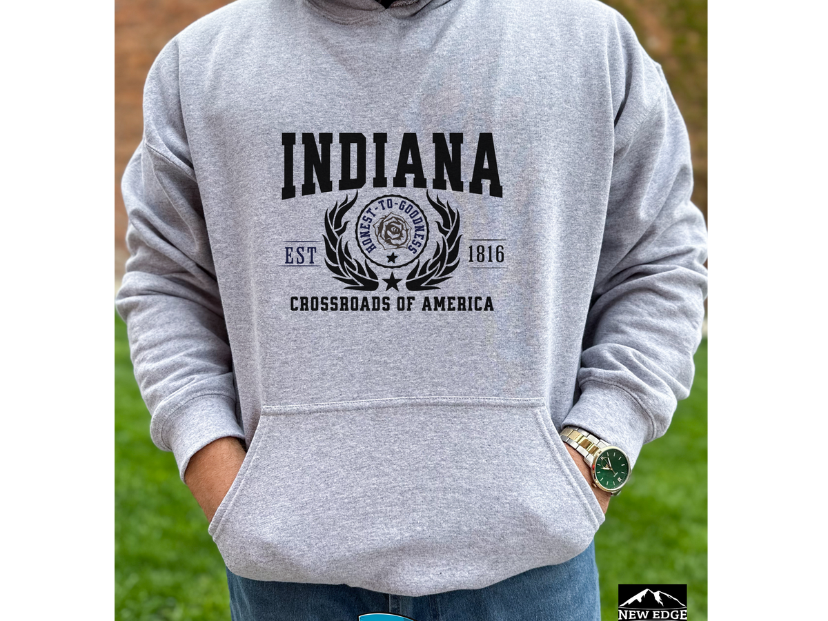 Indiana State Legacy Hoodie – "Crossroads of America" | Unisex Pullover | Midwest Pride Sweatshirt