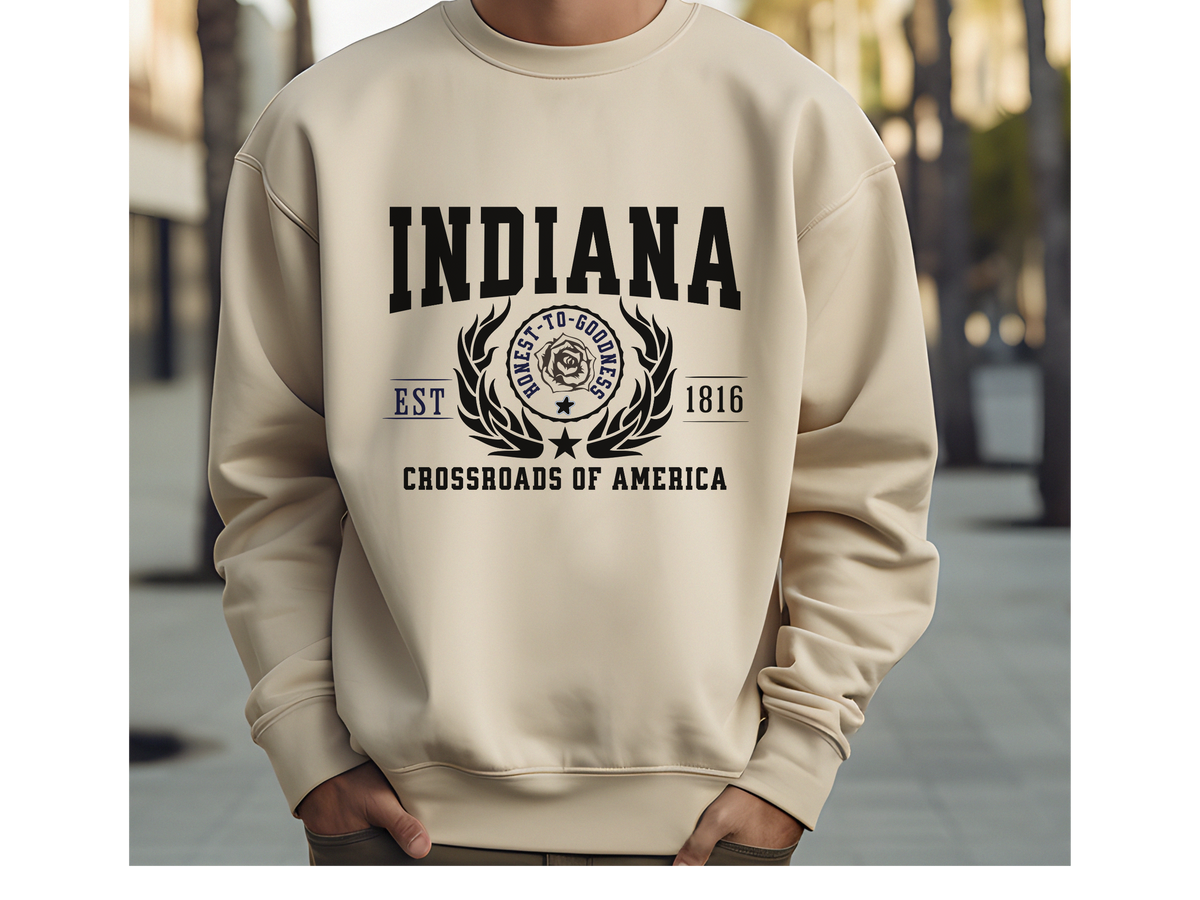 Indiana State Legacy Unisex Sweatshirt – Crossroads of America | Midwest Heritage Crewneck