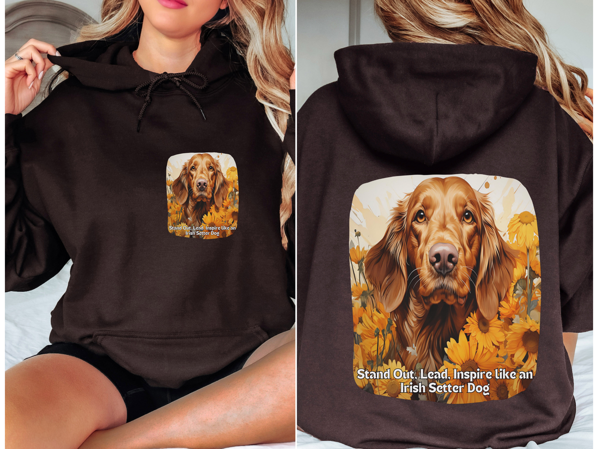Stand Out, Lead, Inspire – Sunflower Irish Setter Dog Unisex Hoodie