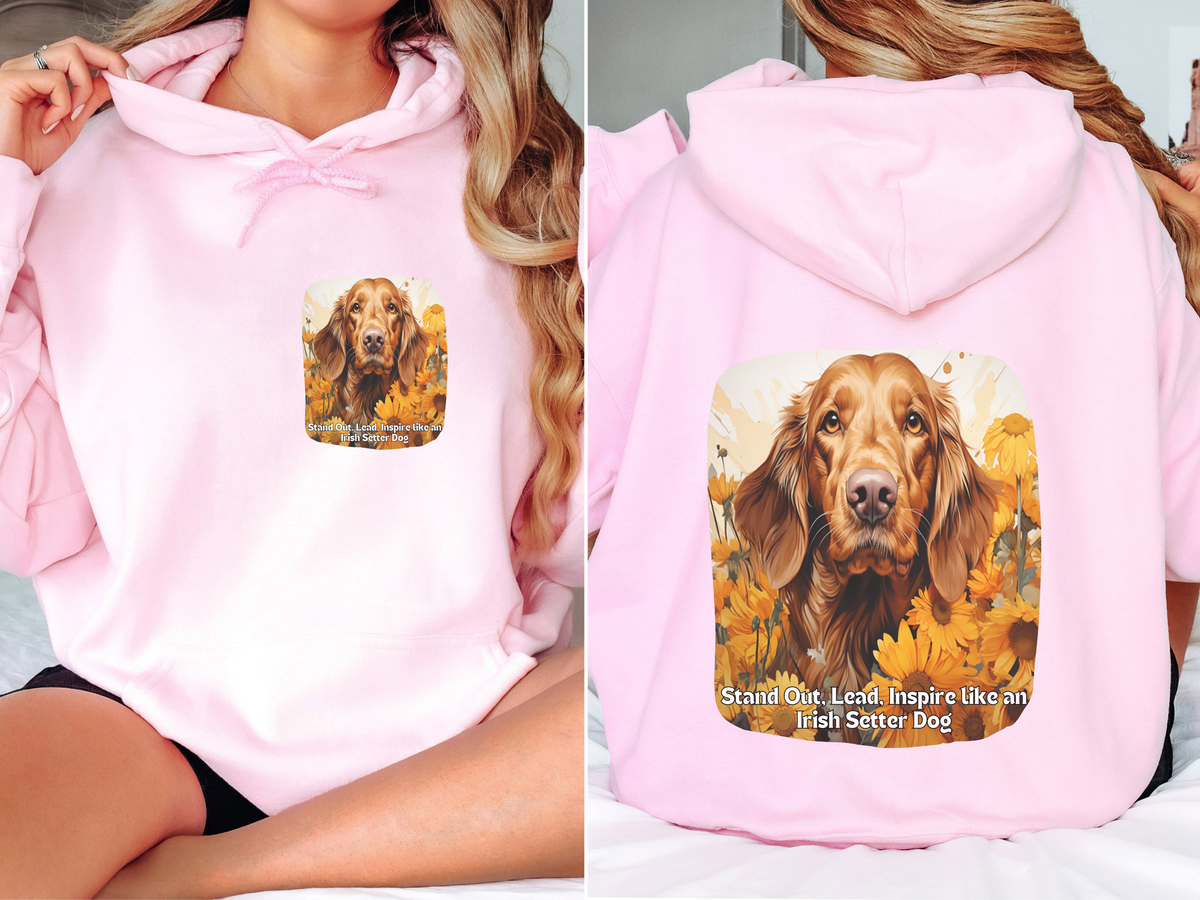 Stand Out, Lead, Inspire – Sunflower Irish Setter Dog Unisex Hoodie