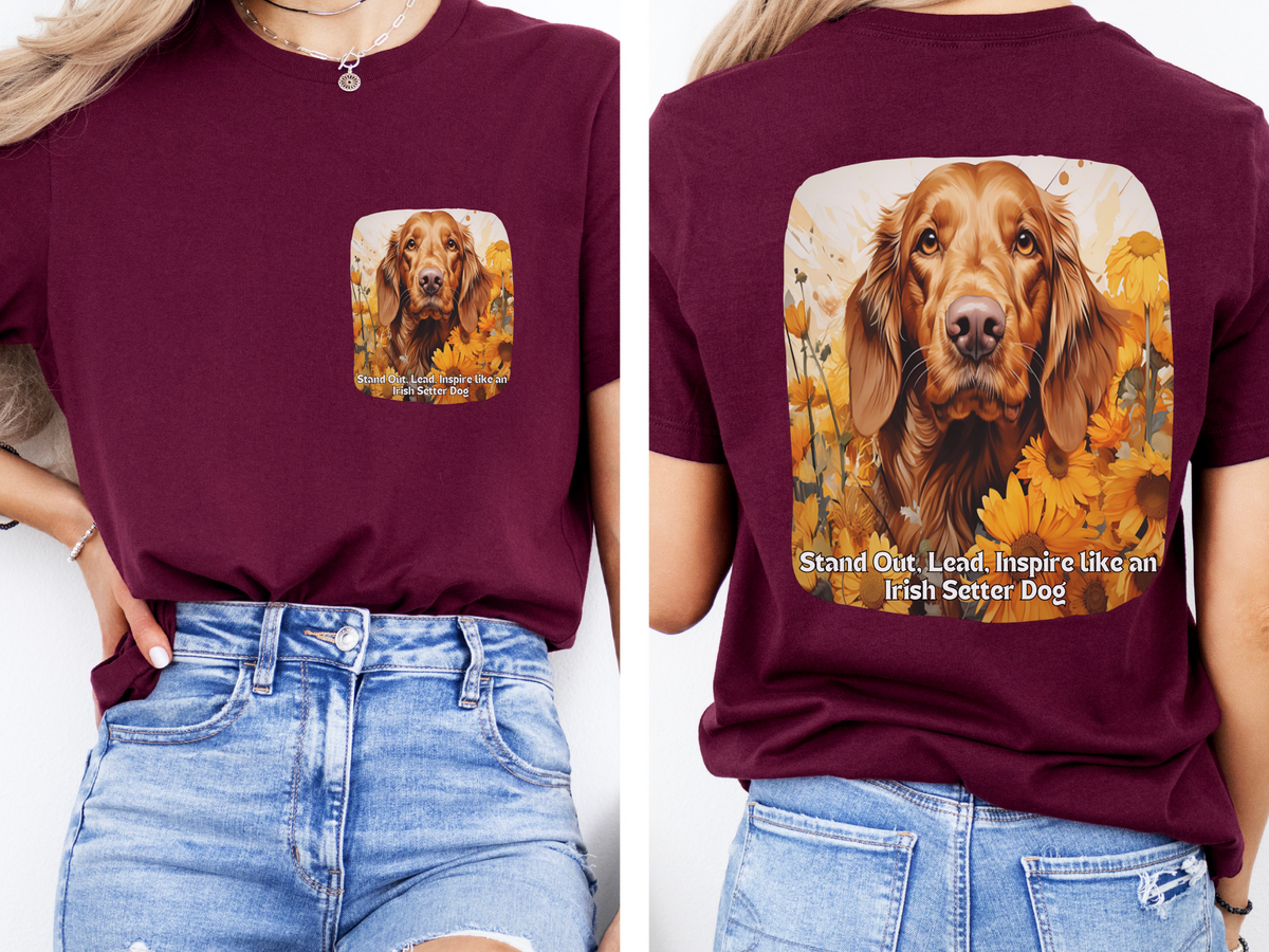 Sunflower Irish Setter Dog T-Shirt – Stand Out, Lead & Inspire | Unisex Tee