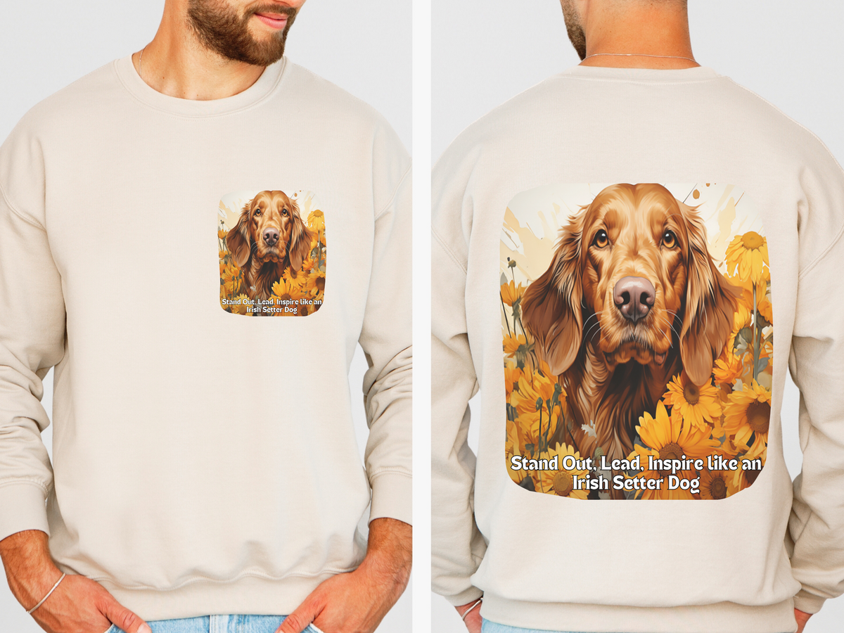 Irish Setter Spirit Sunflower Sweatshirt – 'Stand Out, Lead, Inspire' – Unisex Field Dog Pullover
