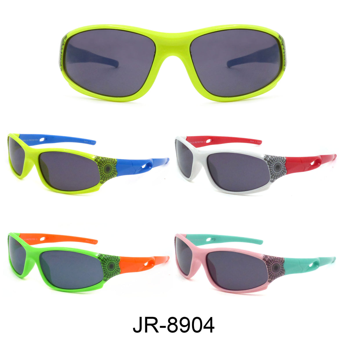 BRIGHT AND BOLD: JR-8904 NEON SPORT SUNGLASSES FOR KIDS