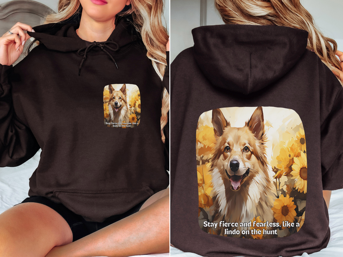 Sunflower Jindo Dog Unisex Hoodie – Stay Fierce & Fearless Like a Jindo on the Hunt