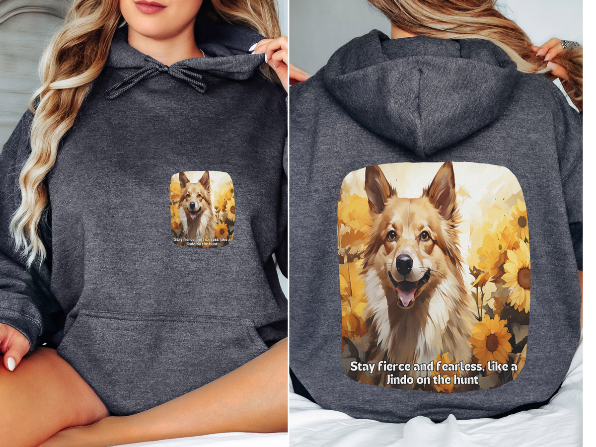 Sunflower Jindo Dog Unisex Hoodie – Stay Fierce & Fearless Like a Jindo on the Hunt