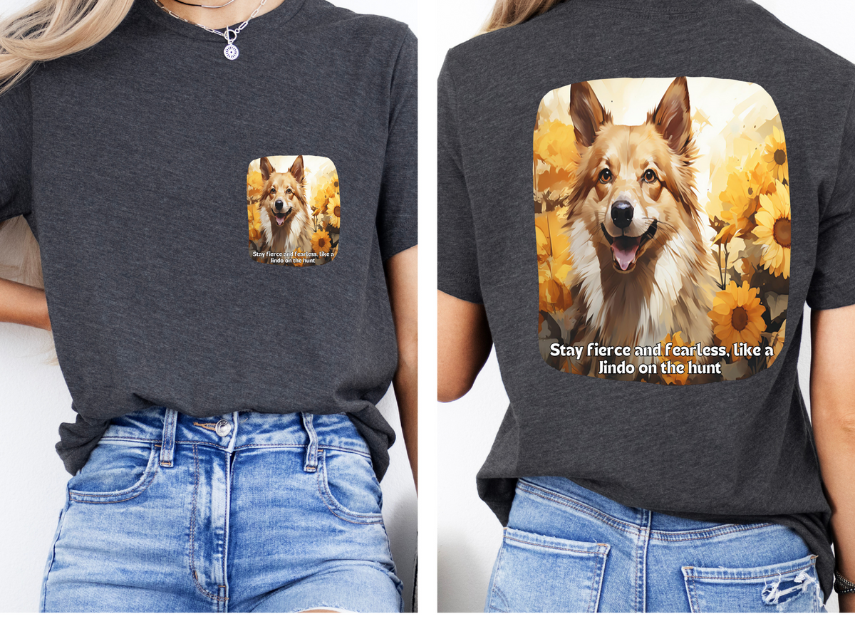 Sunflower Jindo Dog T-Shirt – Stay Fierce & Fearless | Unisex Tee