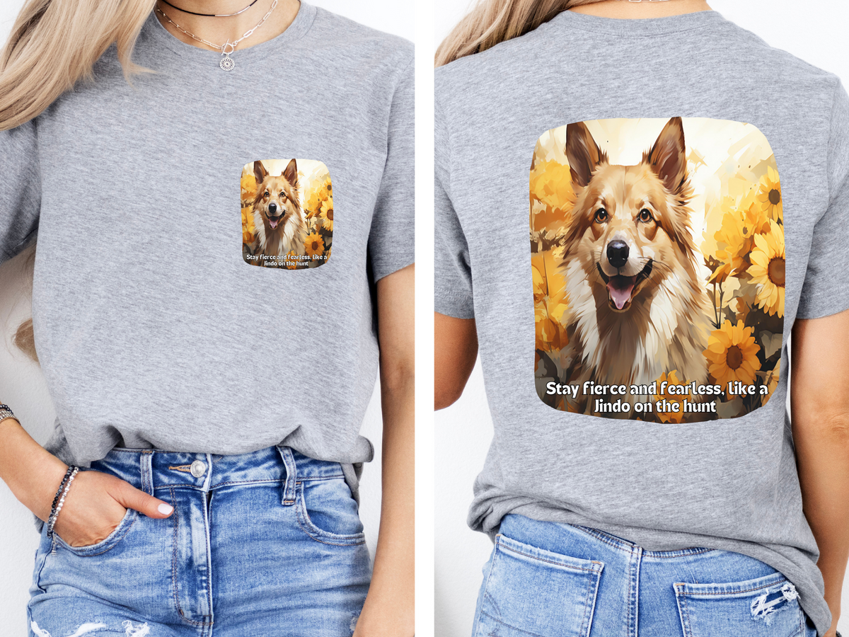 Sunflower Jindo Dog T-Shirt – Stay Fierce & Fearless | Unisex Tee