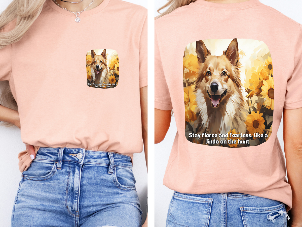 Sunflower Jindo Dog T-Shirt – Stay Fierce & Fearless | Unisex Tee