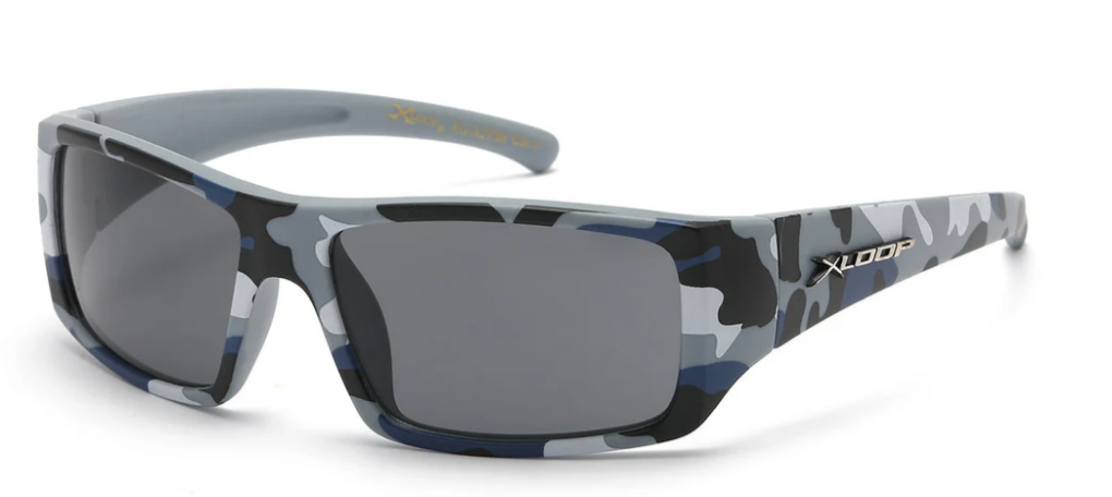 XLoop KG-X2738 Kids' Camo Sport Wrap Sunglasses – Polarized HD Lenses for Active Boys