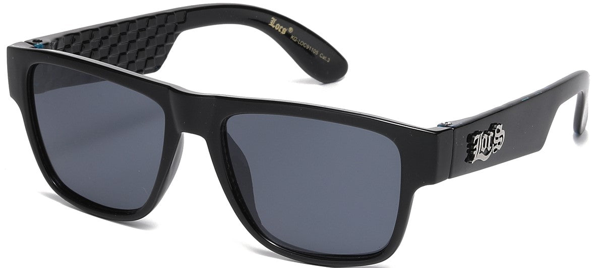 8Loc91105 Classic Lowrider Square Sunglasses – Black Frame with Smoke Lenses
