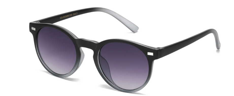 Juniors Romance KG-ROM90100 Round Sunglasses – Crystal Accent Frames, Gradient Lenses, Kids UV Protection