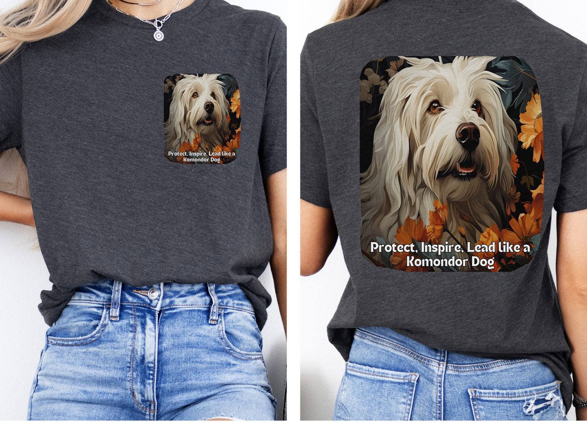 Komondor Sunflower Tee – 'Protect, Inspire, Lead' Front & Back Design