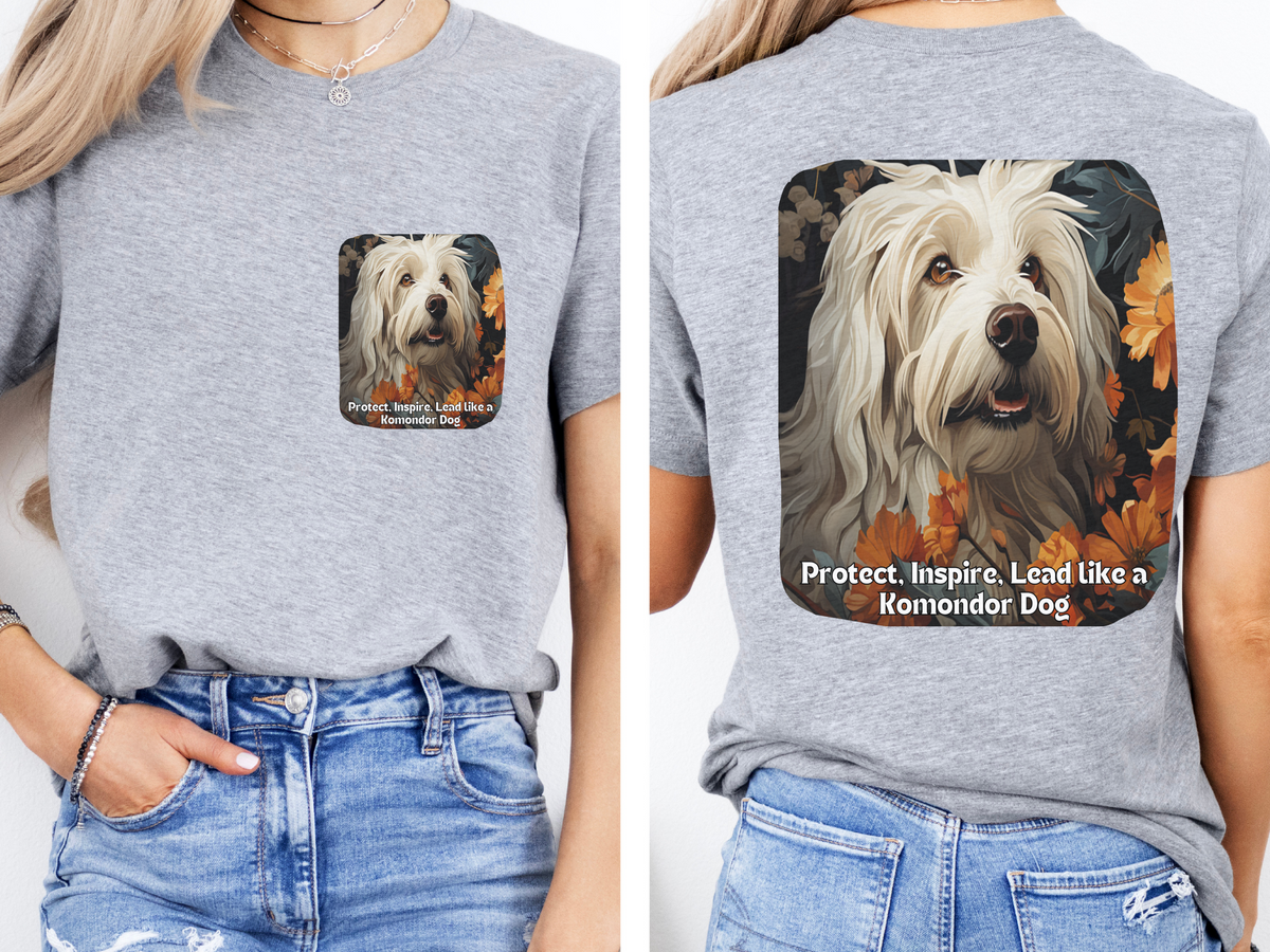 Komondor Sunflower Tee – 'Protect, Inspire, Lead' Front & Back Design