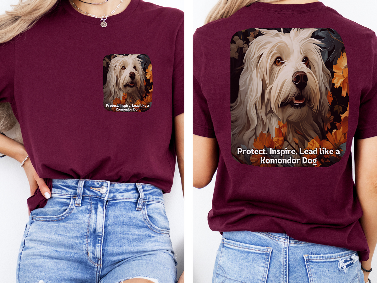 Komondor Sunflower Tee – 'Protect, Inspire, Lead' Front & Back Design