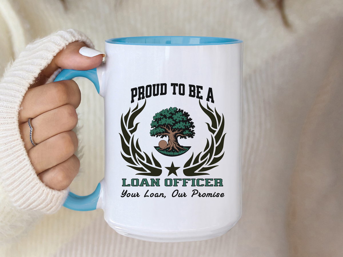 PROUD TO BE A LOAN OFFICER Accent Coffee Mug – “Your Loan, Our Promise” – Mortgage & Finance Gift by New Edge Gifts and Novelties