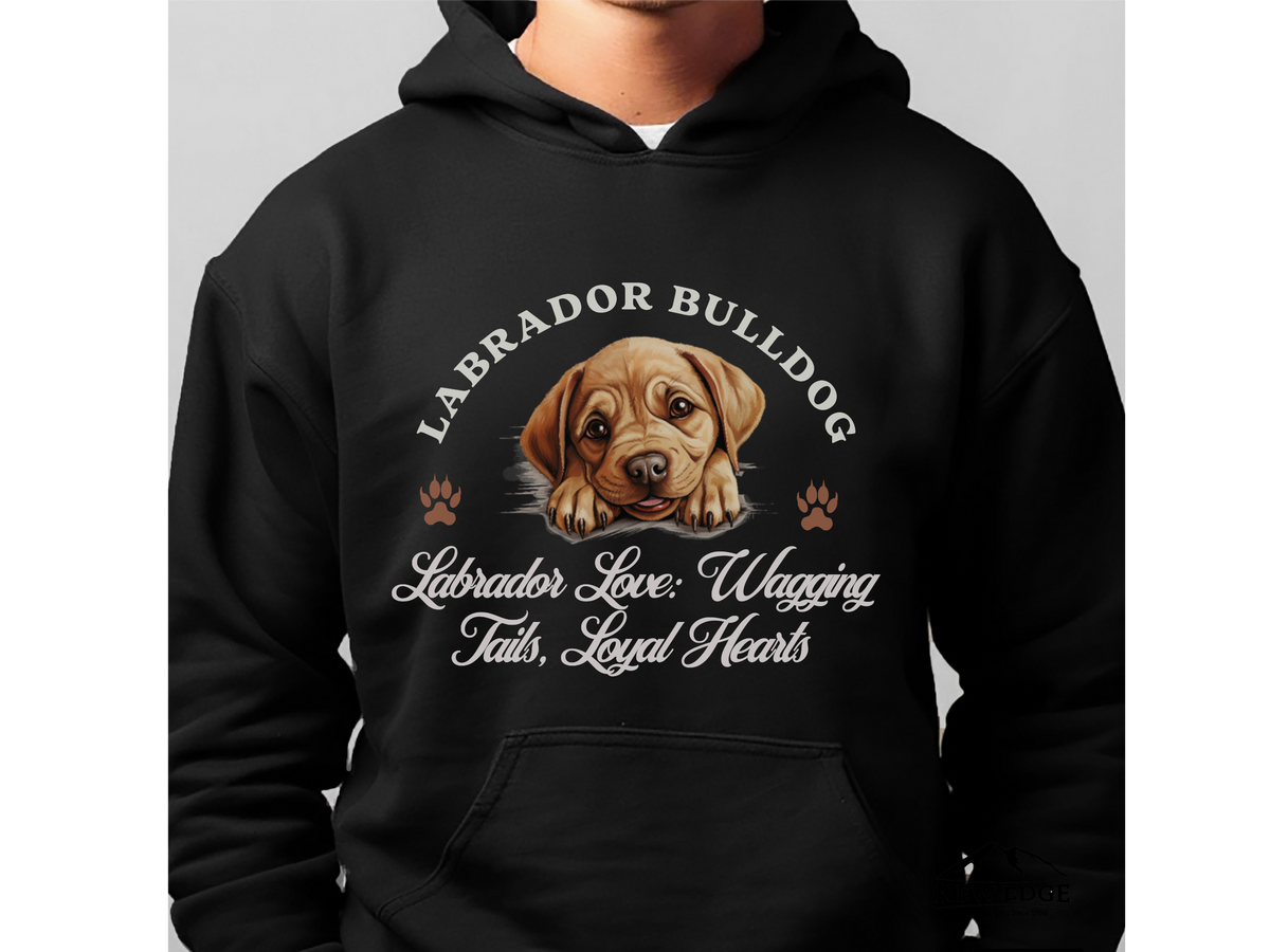 Labrador Bulldog Dog Hoodie – "Labrador Love: Wagging Tails, Loyal Hearts" | Unisex Cozy Hoodie for Sweet & Strong Companions