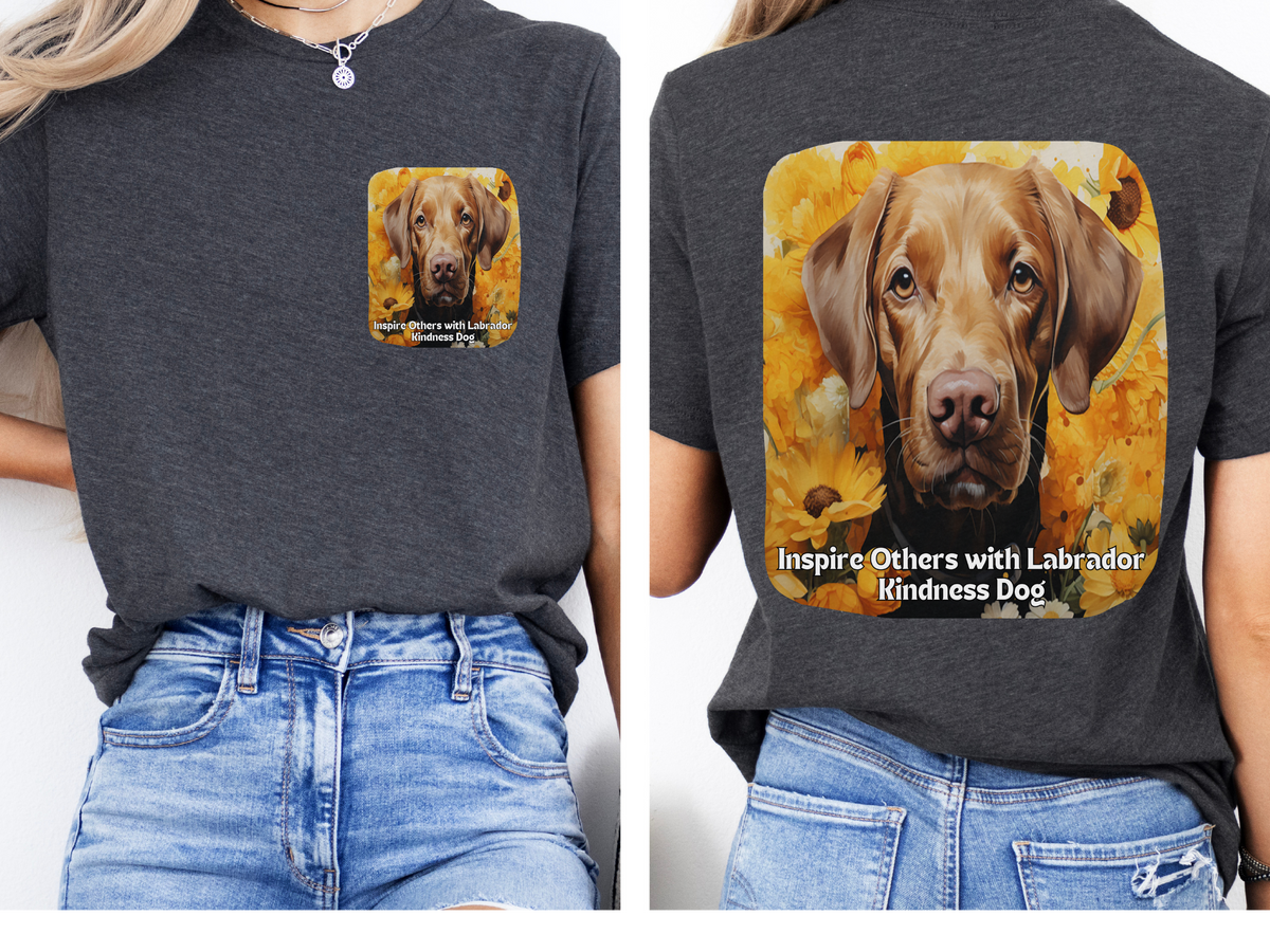 Labrador Sunflower Tee – 'Inspire Others with Labrador Kindness' – Front & Back Design