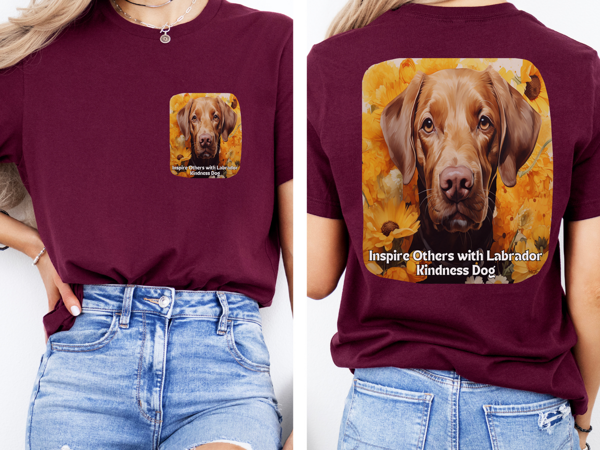 Labrador Sunflower Tee – 'Inspire Others with Labrador Kindness' – Front & Back Design