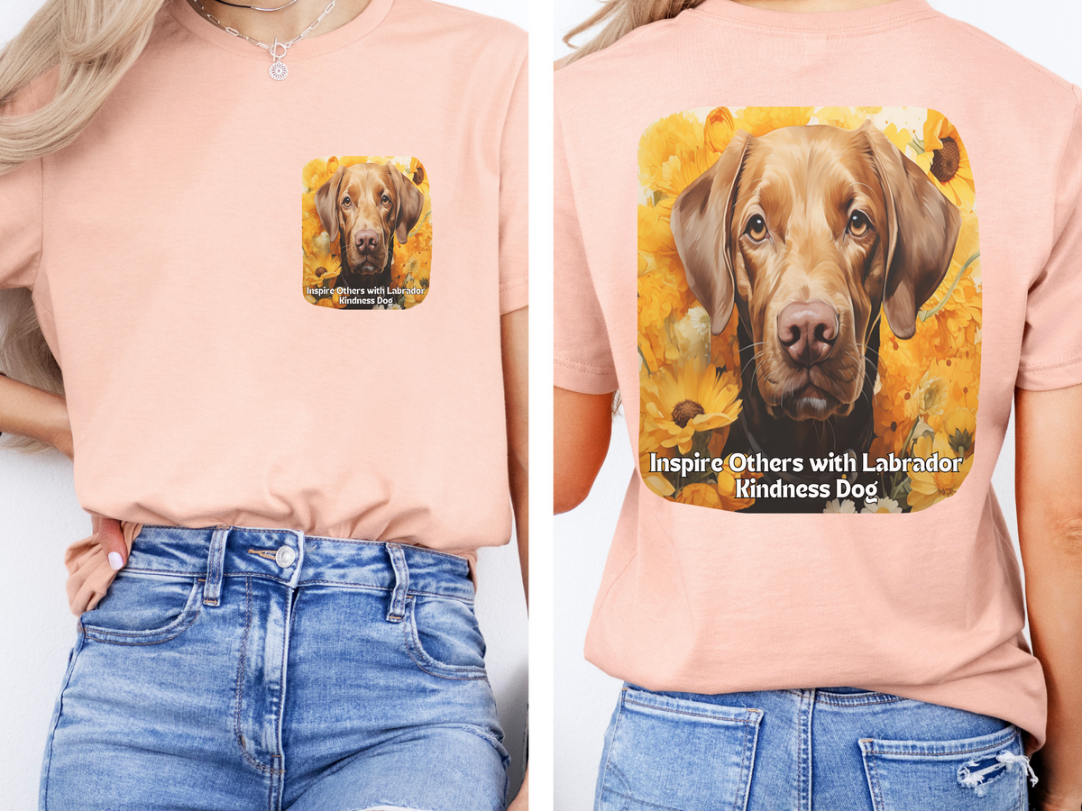 Labrador Sunflower Tee – 'Inspire Others with Labrador Kindness' – Front & Back Design